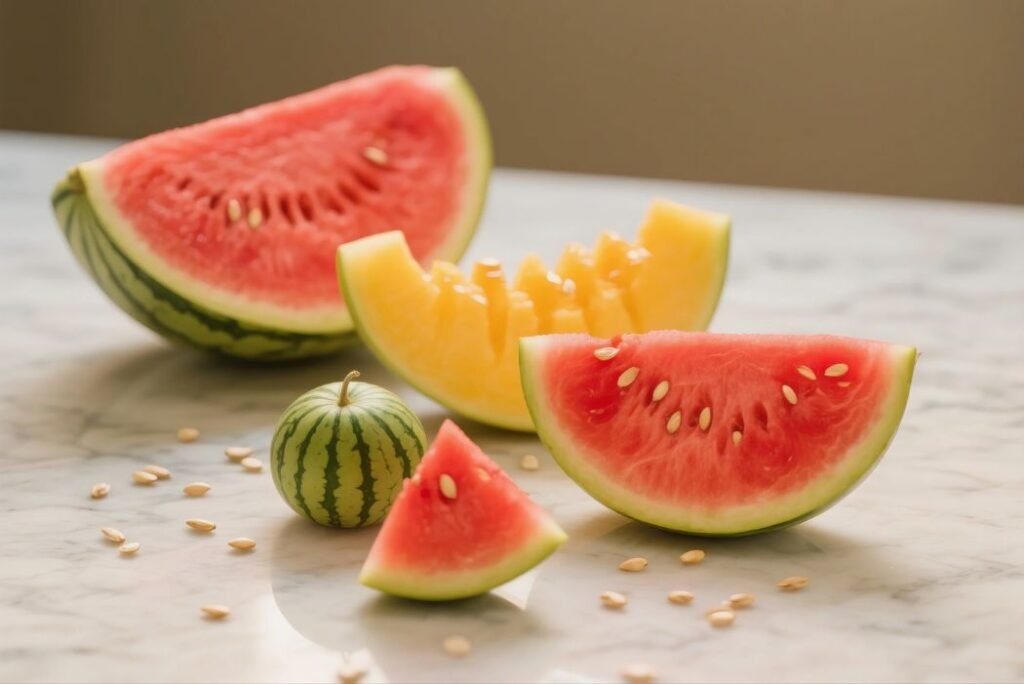 watermelon with feta and basil