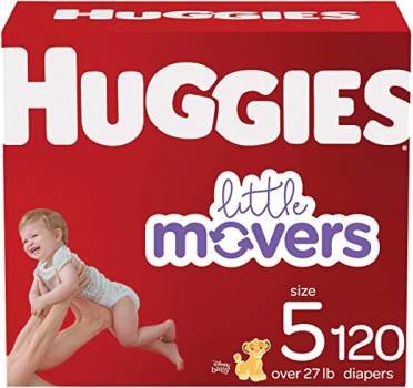 Baby Diapers Size 5, 120 Ct, Huggies Little Movers