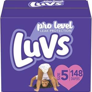 Diapers Size 5, 148 Count – Luvs Triple Leakguards Disposable Baby Diapers, ONE MONTH SUPPLY