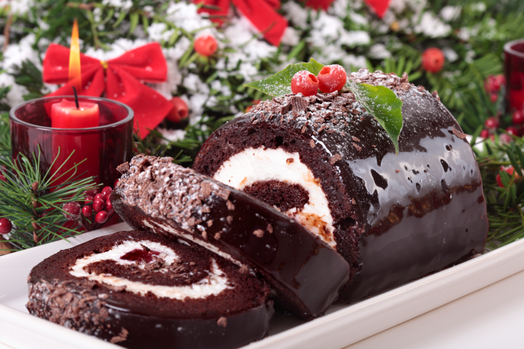 Chocolate Yule Log top 5 christmas desserts
