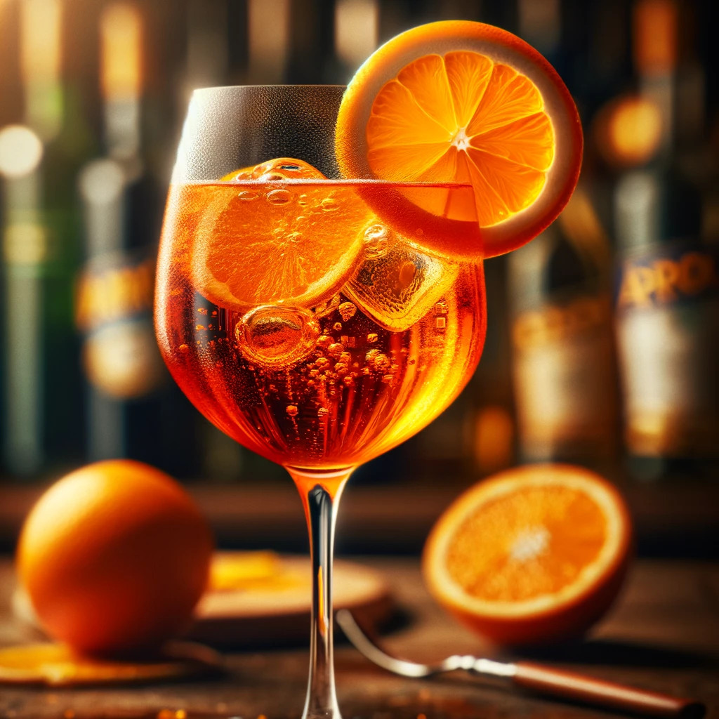 Aperol Spritz cocktail with orange slice