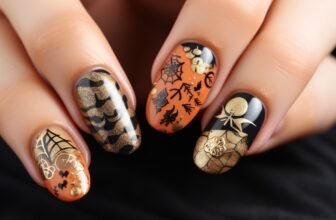 almond halloween nail designs