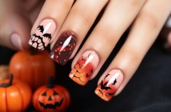 french manicure halloween nails