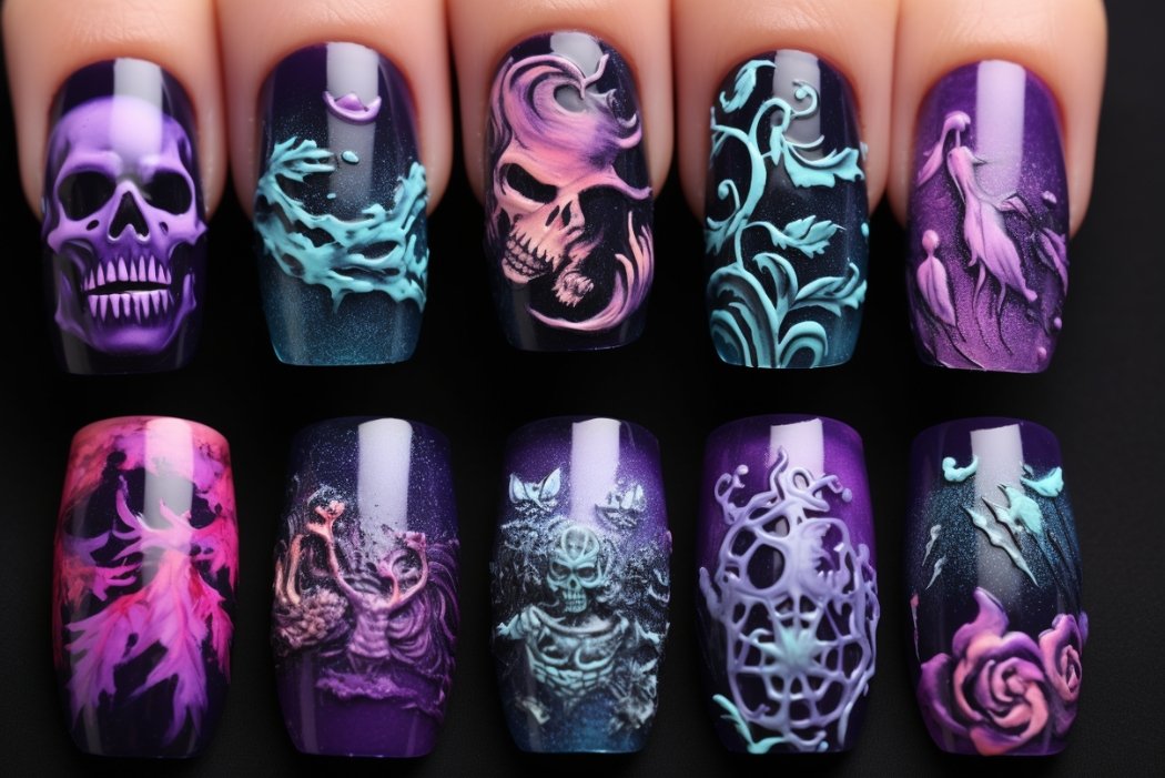 halloween gel nail designs