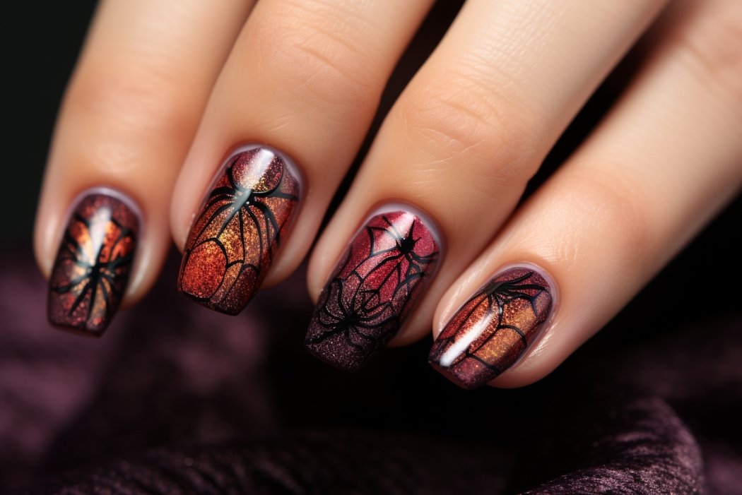 spider nail art