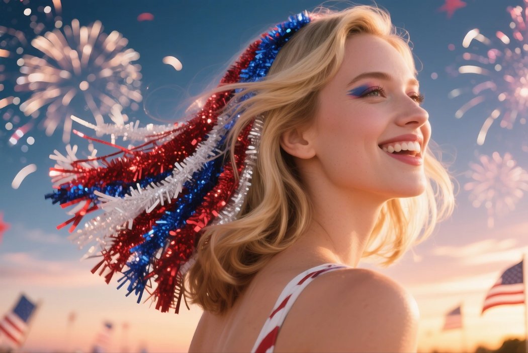 4th of July Hair Tinsel Ideas - From Simple Accents to Show-Stopping Styles 1 4th of july hair tinsel ideas