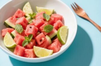 watermelon salad with mint and lime