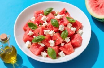 watermelon with feta and basil